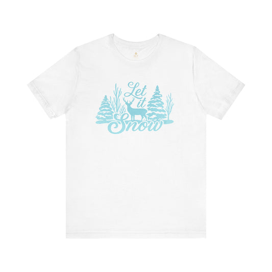 Let It Snow Winter Forest – Rustic Holiday Reindeer | Jersey Tee